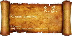 Klemm Eperke névjegykártya
